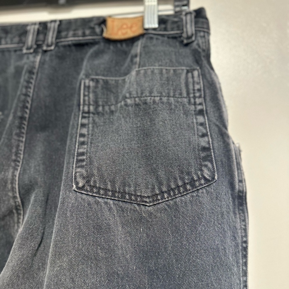 VTG Y2K 90s Lee Jeans Black Denim Baggy High Rise Faded Relaxed Mom Jeans. - Picture 12 of 13